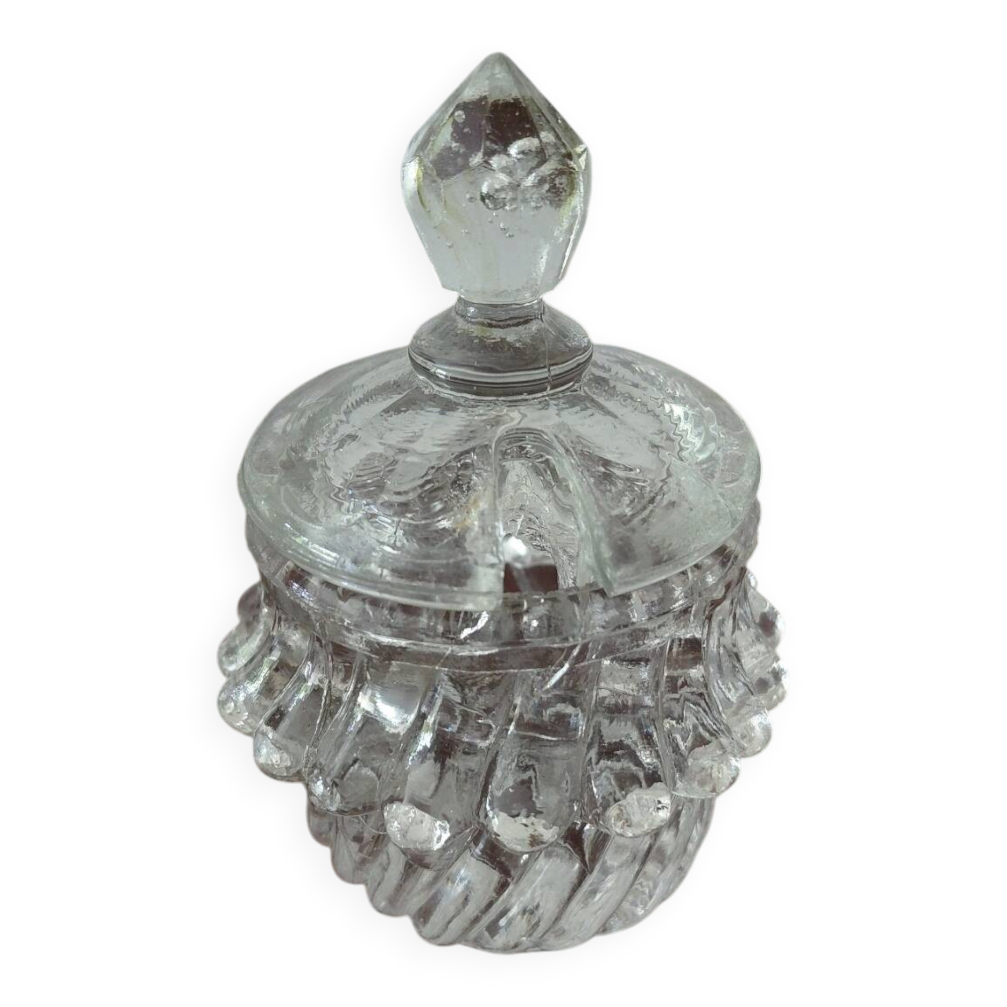 Moutardier verre ancien