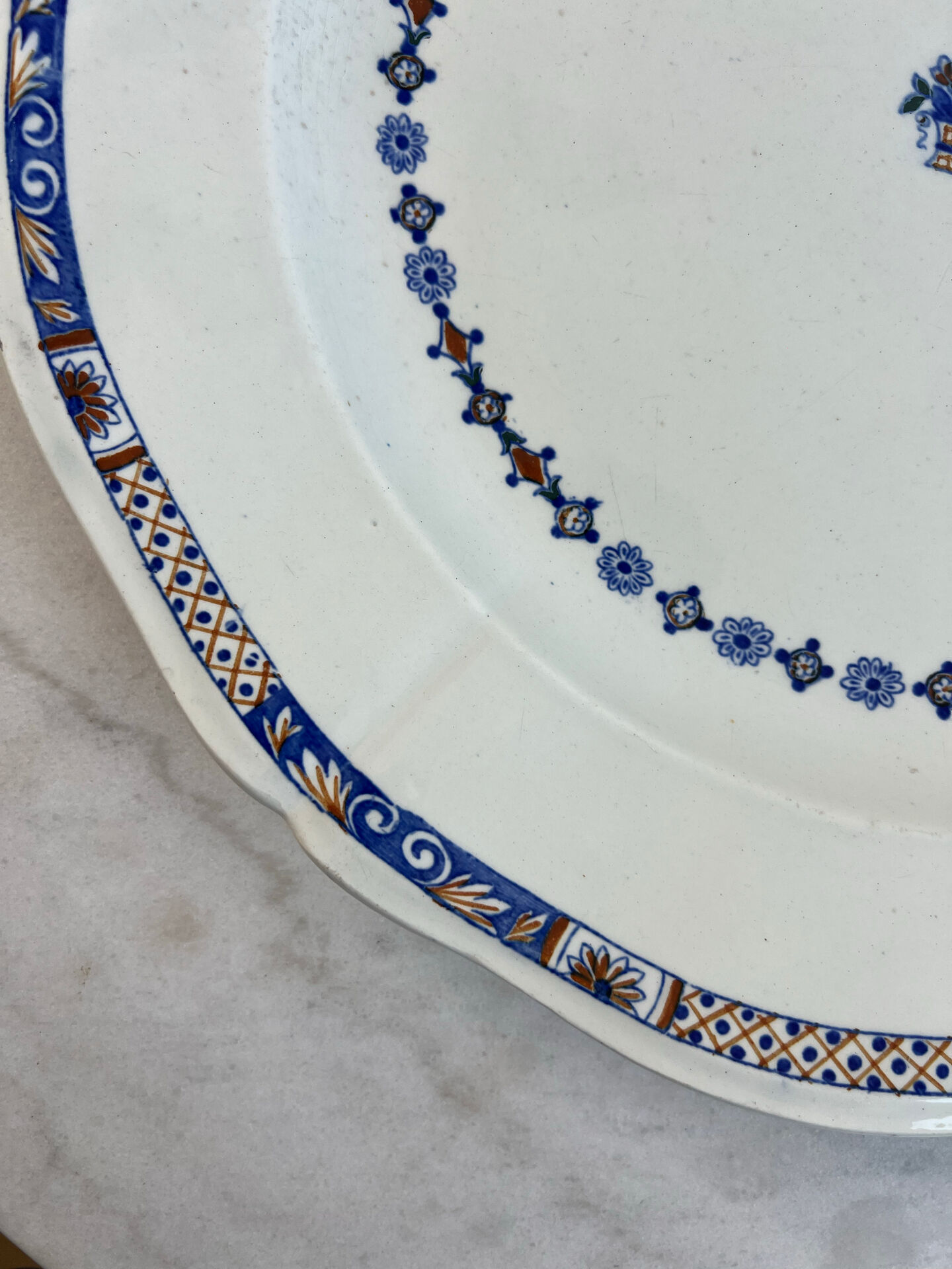 E Bourgeois, Rouen XVIII Collection, very large plate 41cm