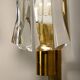 Set of vintage Danish Modern Brass and Glass Wall Sconces, 1970's