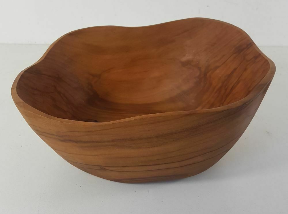 Olive wood bowl signed AB