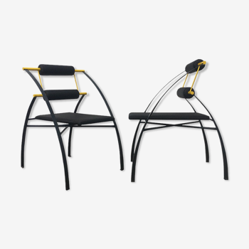 Pair of "mediabolo" model chairs by Alain Domingo and François Scali (Nemo Group)