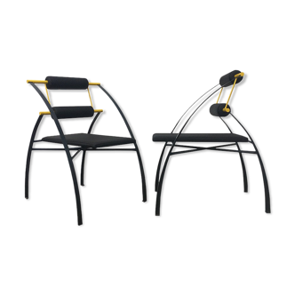 Pair of "mediabolo" model chairs by Alain Domingo and François Scali (Nemo Group)