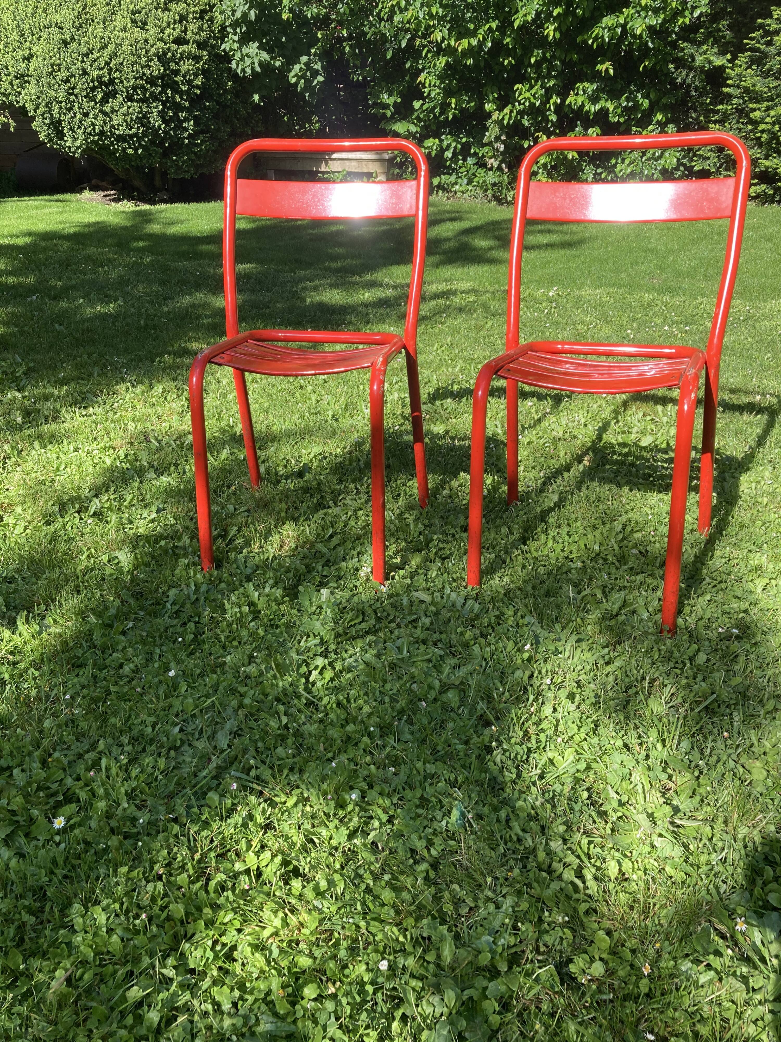 Pair of Tolix T1 chairs