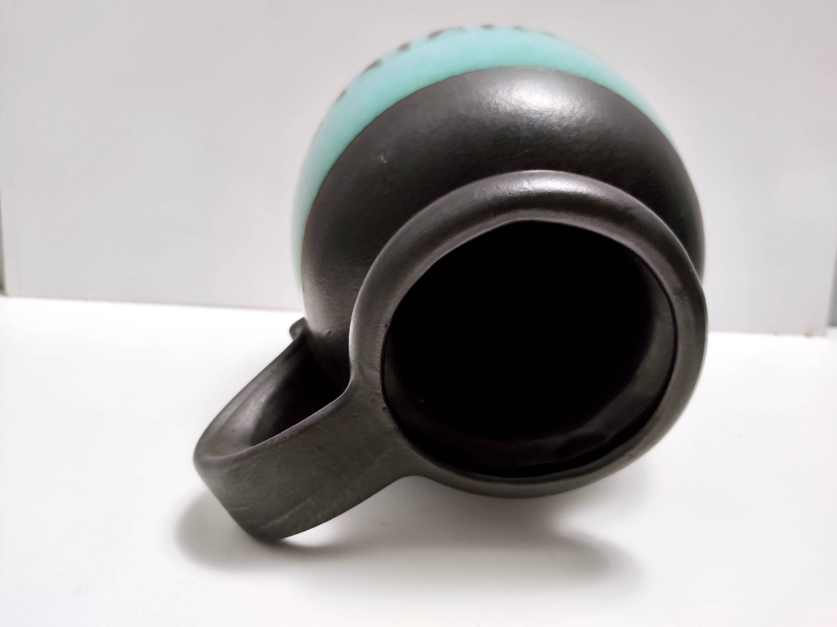 Black and Teal Fat Lava Ceramic Vase Multi-Color 484-30 Scheurich WGP