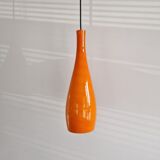 Orange glass 'Bang' pendant lamp by Jacob E. Bang for Fog & Mørup, Denmark 1960's