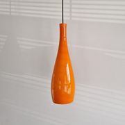 Orange glass 'Bang' pendant lamp by Jacob E. Bang for Fog & Mørup, Denmark 1960's