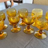 Amber bubble foot glasses