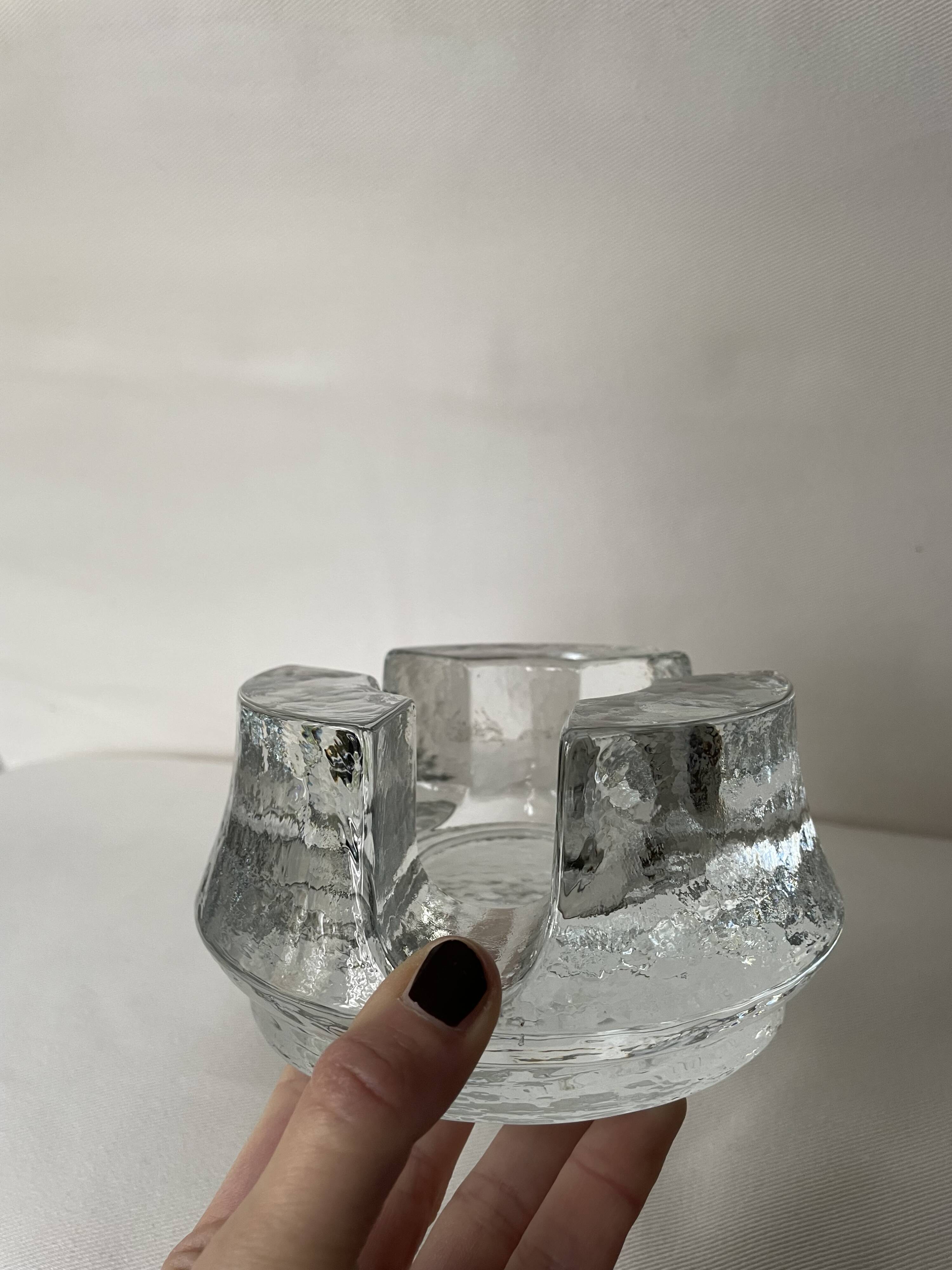 Bougeoir en cristal de verre lourd, chauffe-assiette