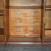 Buffet Art déco en noyer burr avec tiroirs et bar