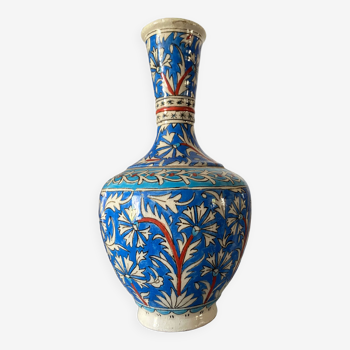 Vase céramique Iznic à entrelacs bleus