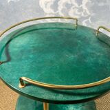 Small emerald green side table ALDO TURA, Italy 1960s