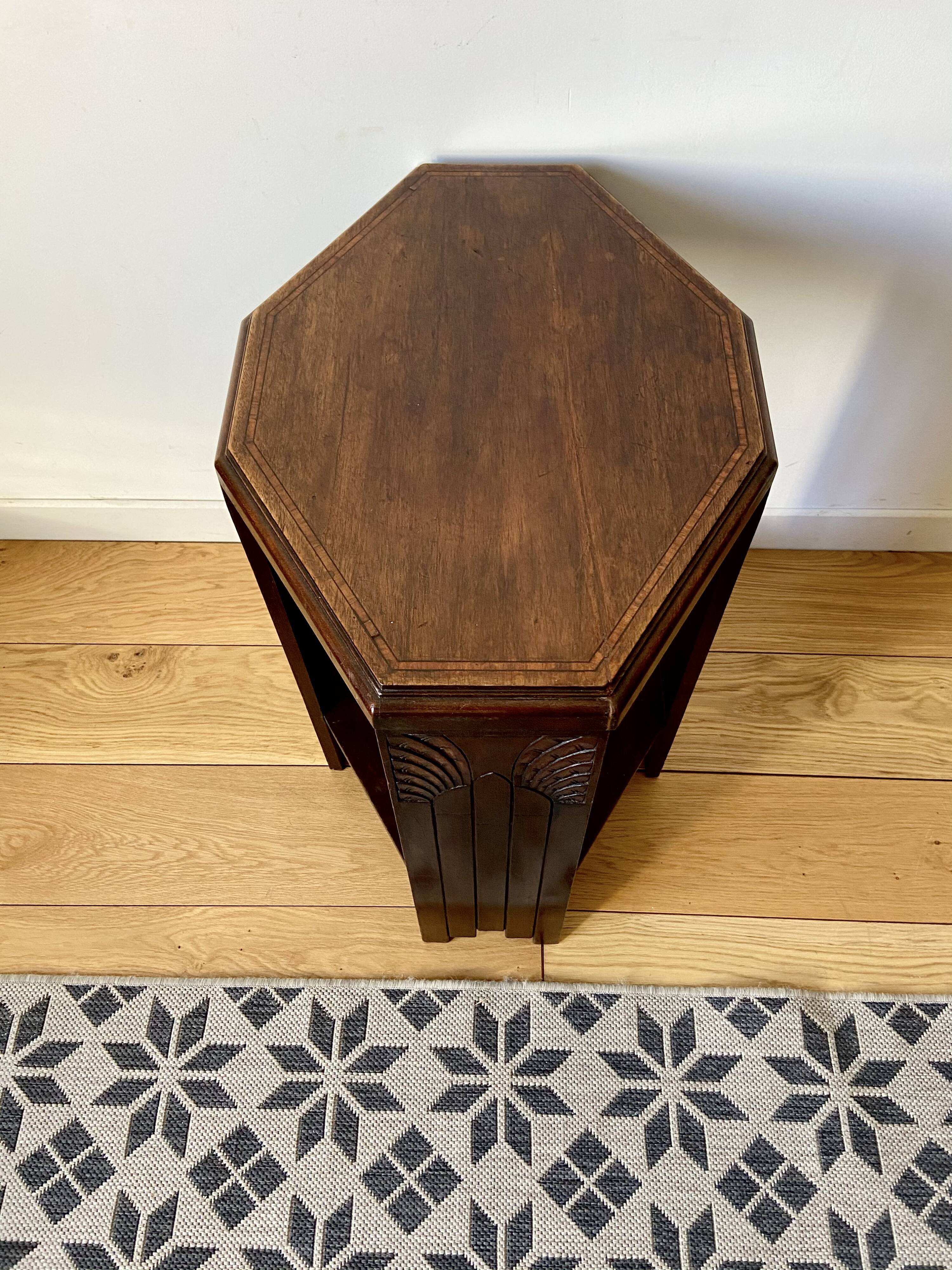 Art deco mahogany side table