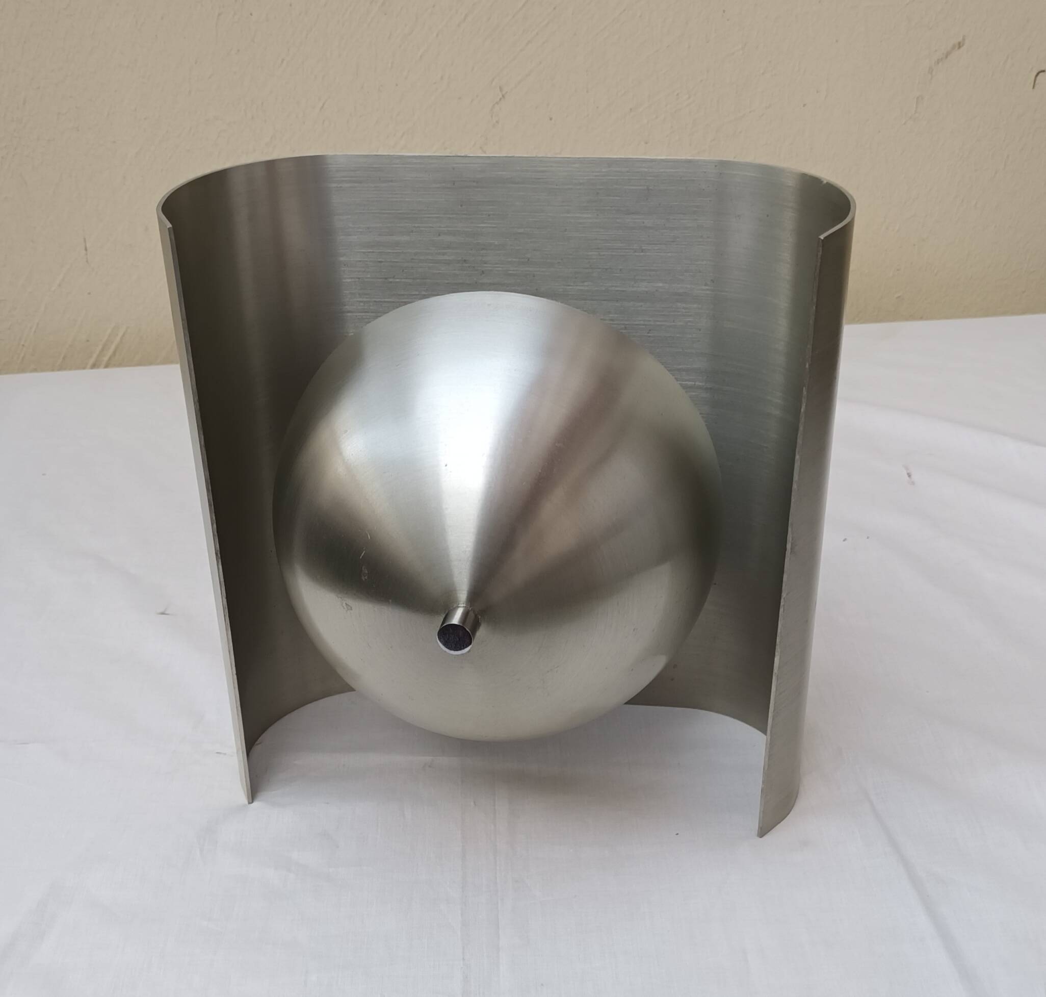 Space Age wall light in brushed aluminium from the 1970s.