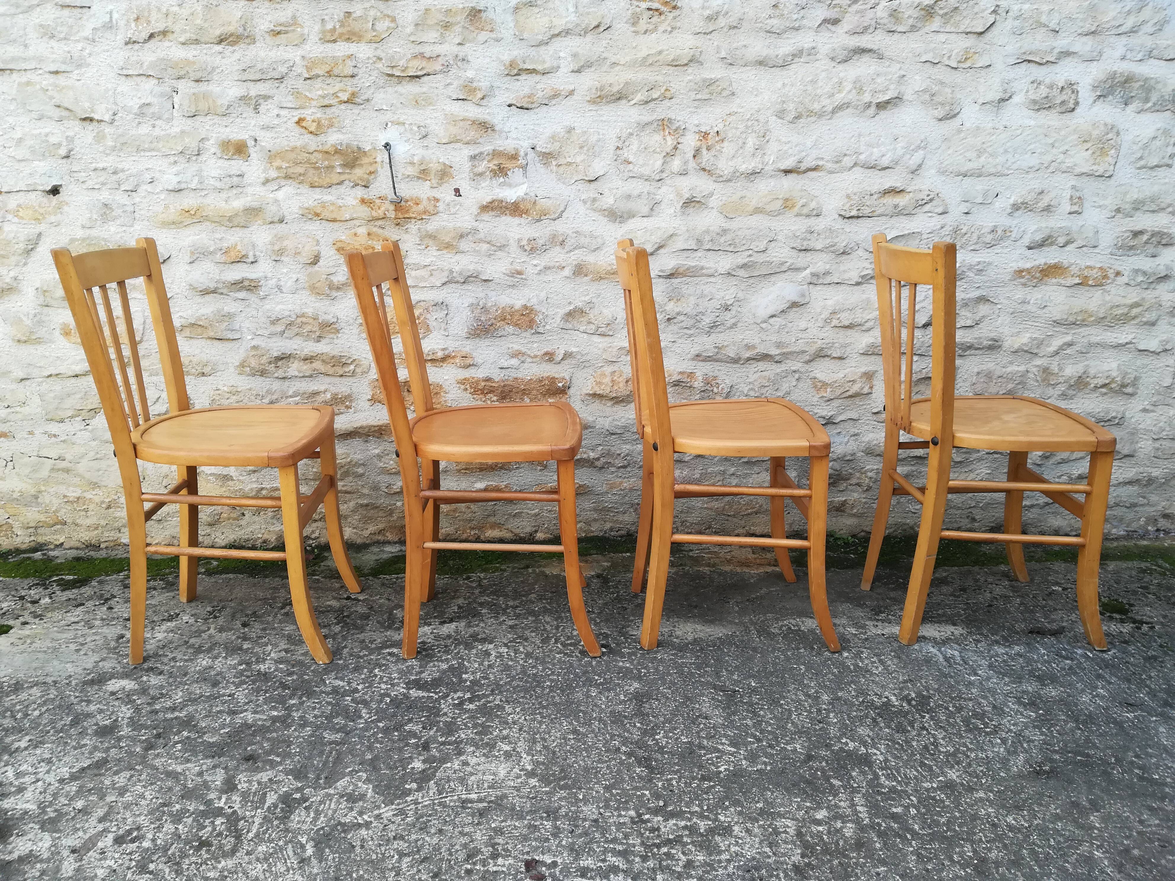 Set of 8 mismatched bistro chairs