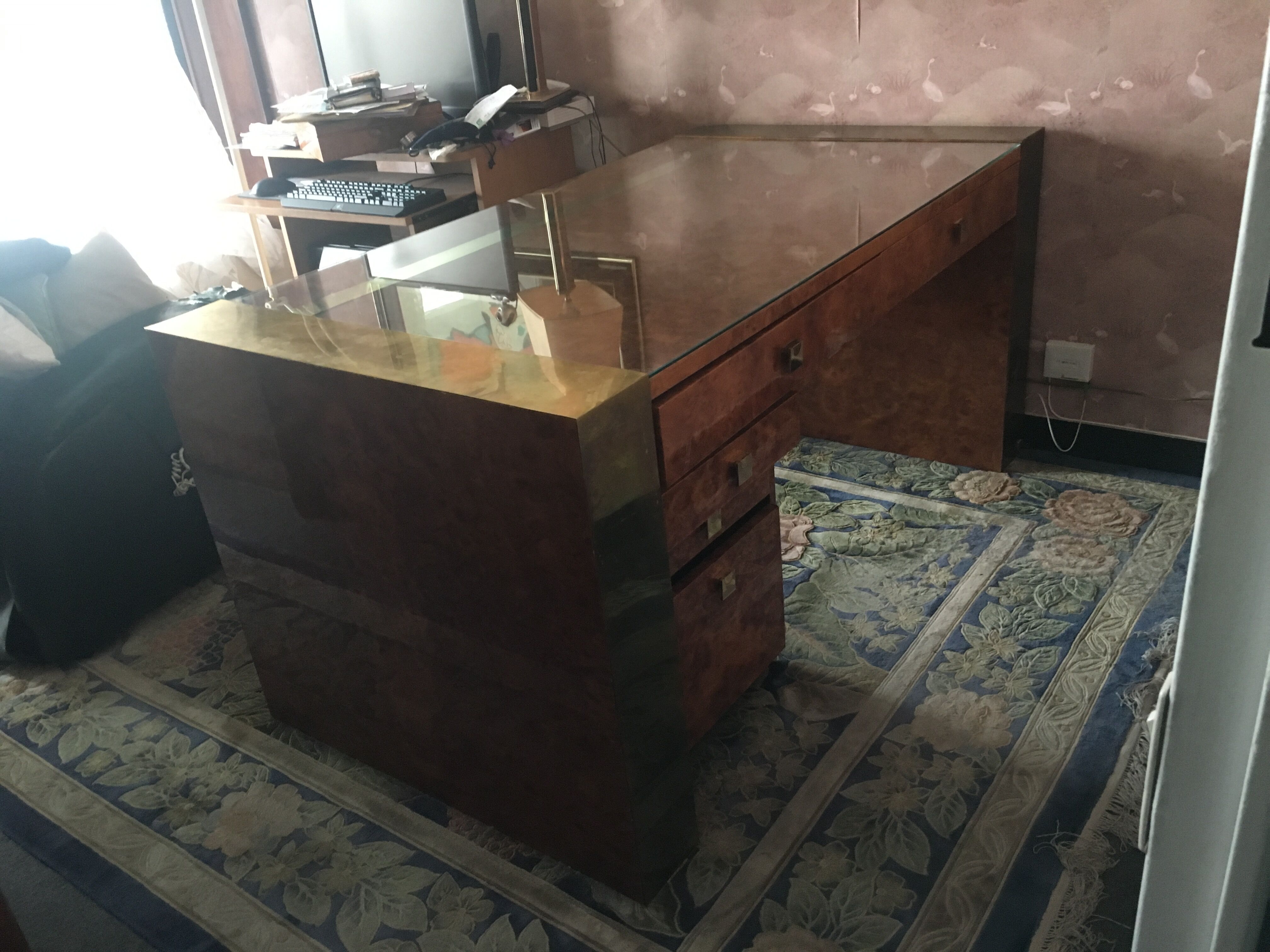 Jean-Claude Mahey elm burl desk