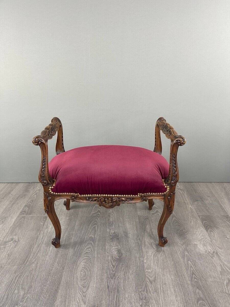 Ensemble chaise et repose-pieds de style louis xv, xixe siècle