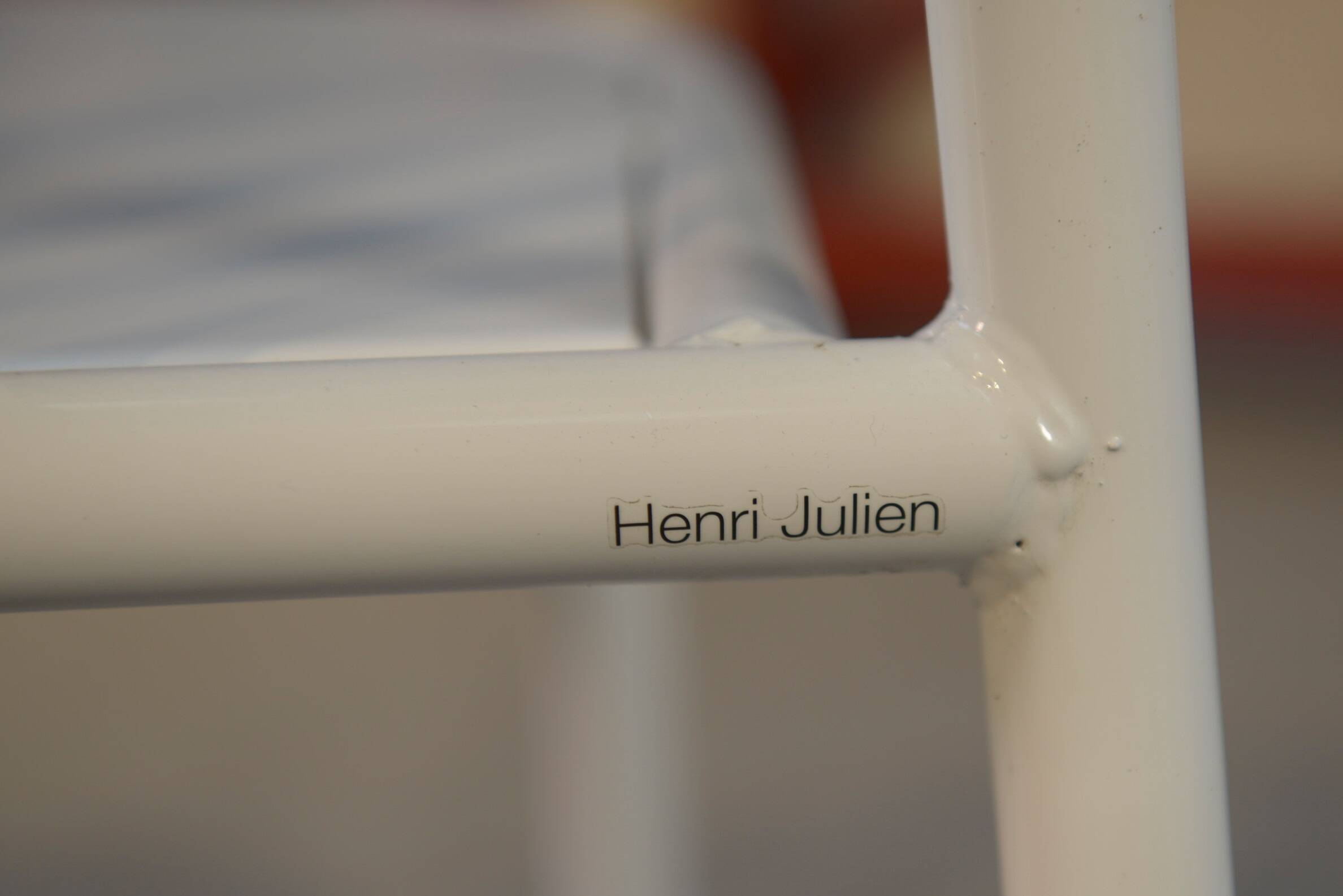 Pair of white and black chairs by Mallet Stevens