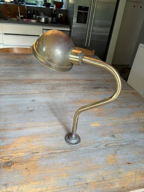 2 industrial brass wall lights - Denmark 70s-80s