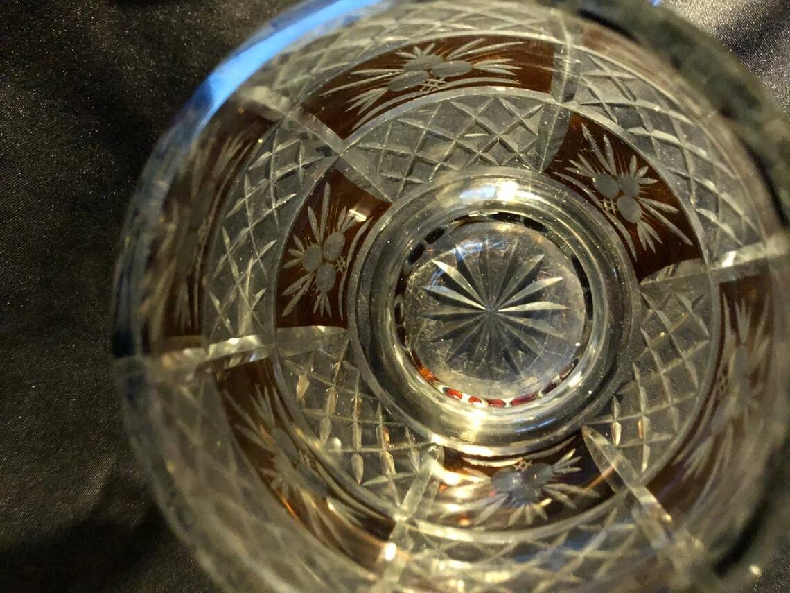 Cut Bohemian crystal vase
