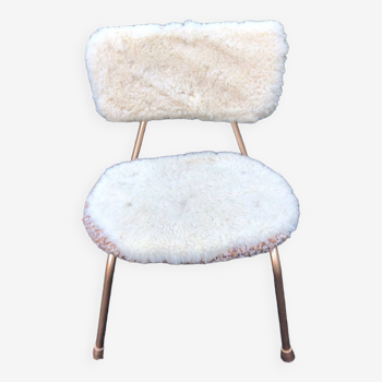 Chaise enfant laine mouton vintage