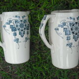 Deux  brocs à eau  faïence " Carmen" Longchamps