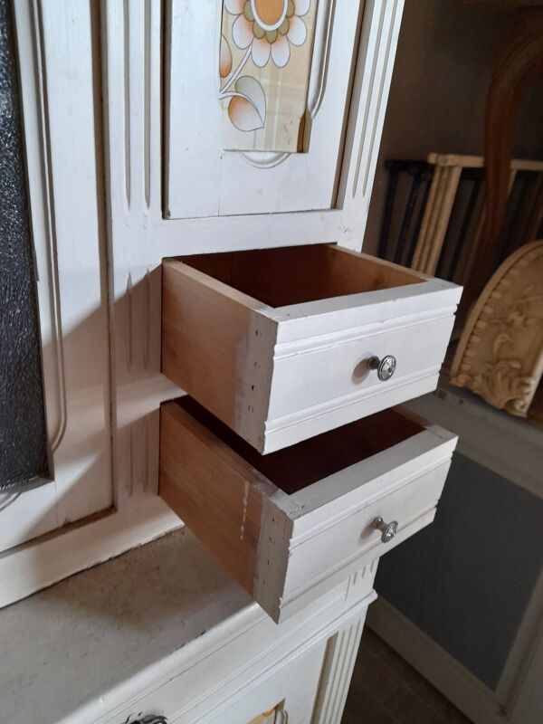 Buffet 2 corps parisien en sapin année 50