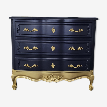 Louis XIV style cherry chest of drawers, with 3 drawers