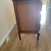 Vintage wooden chest of drawers, Louis XV style with curved drawers