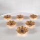 6 flower candle holders in gold metal BMF 70s