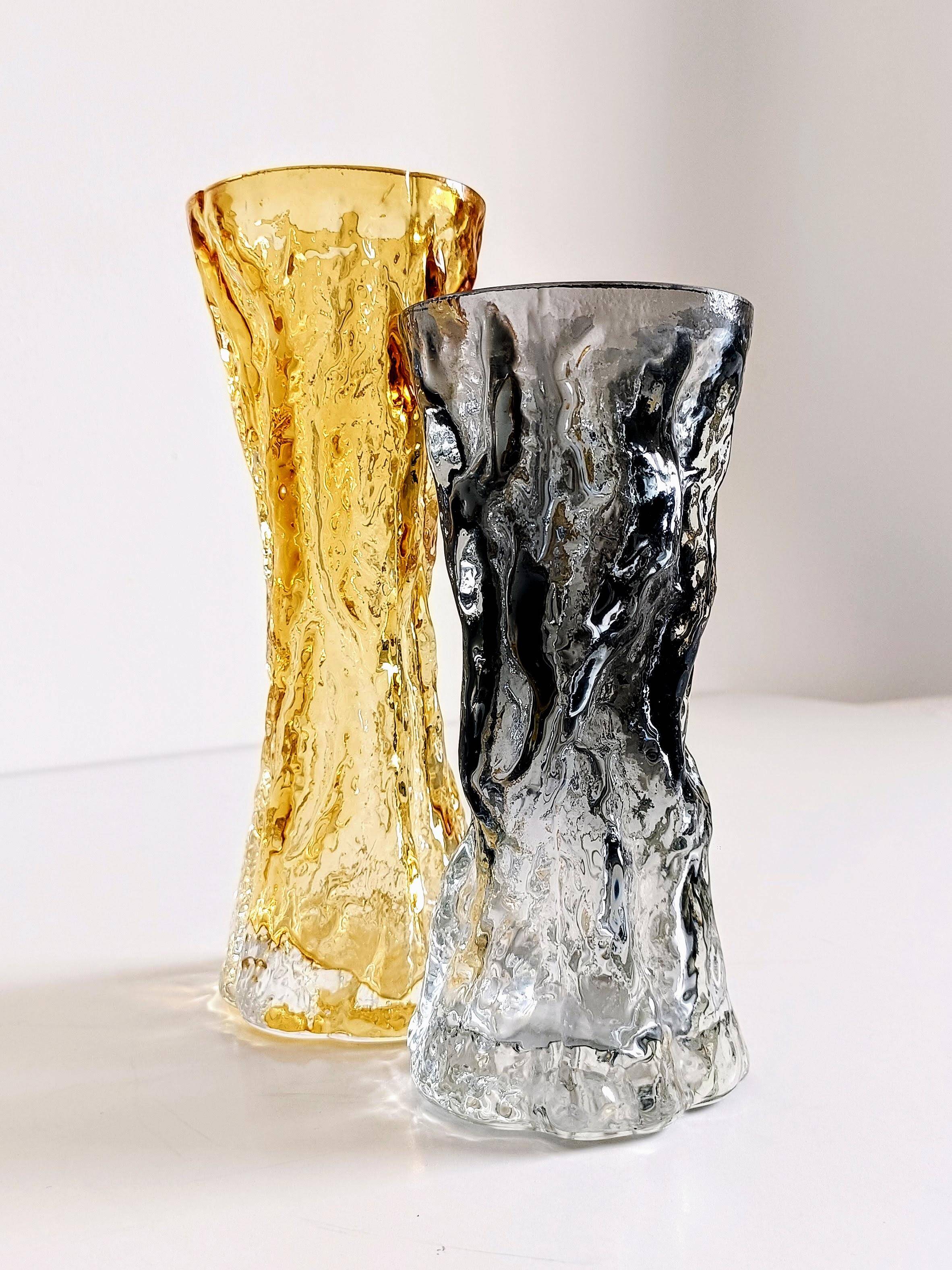 1970s Brutalist Art Glass Vases by Kurt Wokan, Handmade in Germany