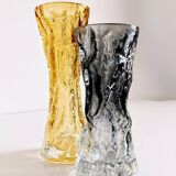 1970s Brutalist Art Glass Vases by Kurt Wokan, Handmade in Germany