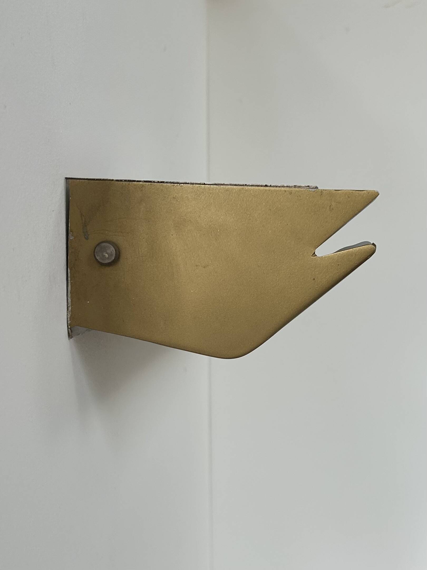 Vintage XL wall light, matte gold metal and perspex, France, 1960.