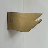 Vintage XL wall light, matte gold metal and perspex, France, 1960.
