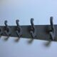Porte manteau  ancien bois peint 5 patères