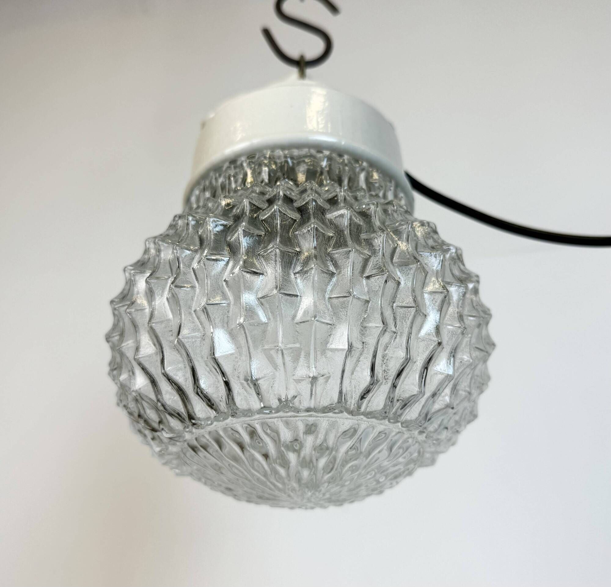 Vintage White Porcelain Pendant Light, 1970s