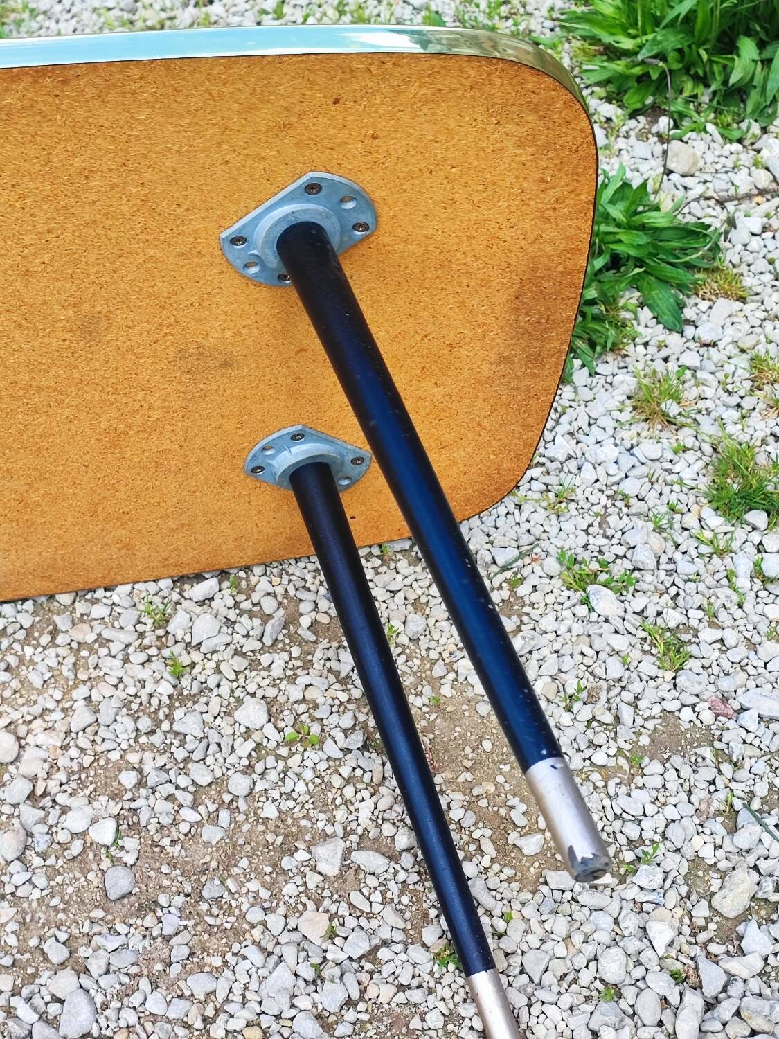 Vintage coffee table with compass legs