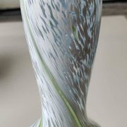 Ball vase/Blown glass. Smoked scroll patterns. Murano style. Height 30 cm