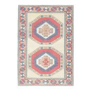 Vintage Turkish Oushak Handmade Wool Cotton Red Area Rug 150x218