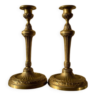 Pair of bronze candlesticks, Louis XVI style, late 19th – early 20th century