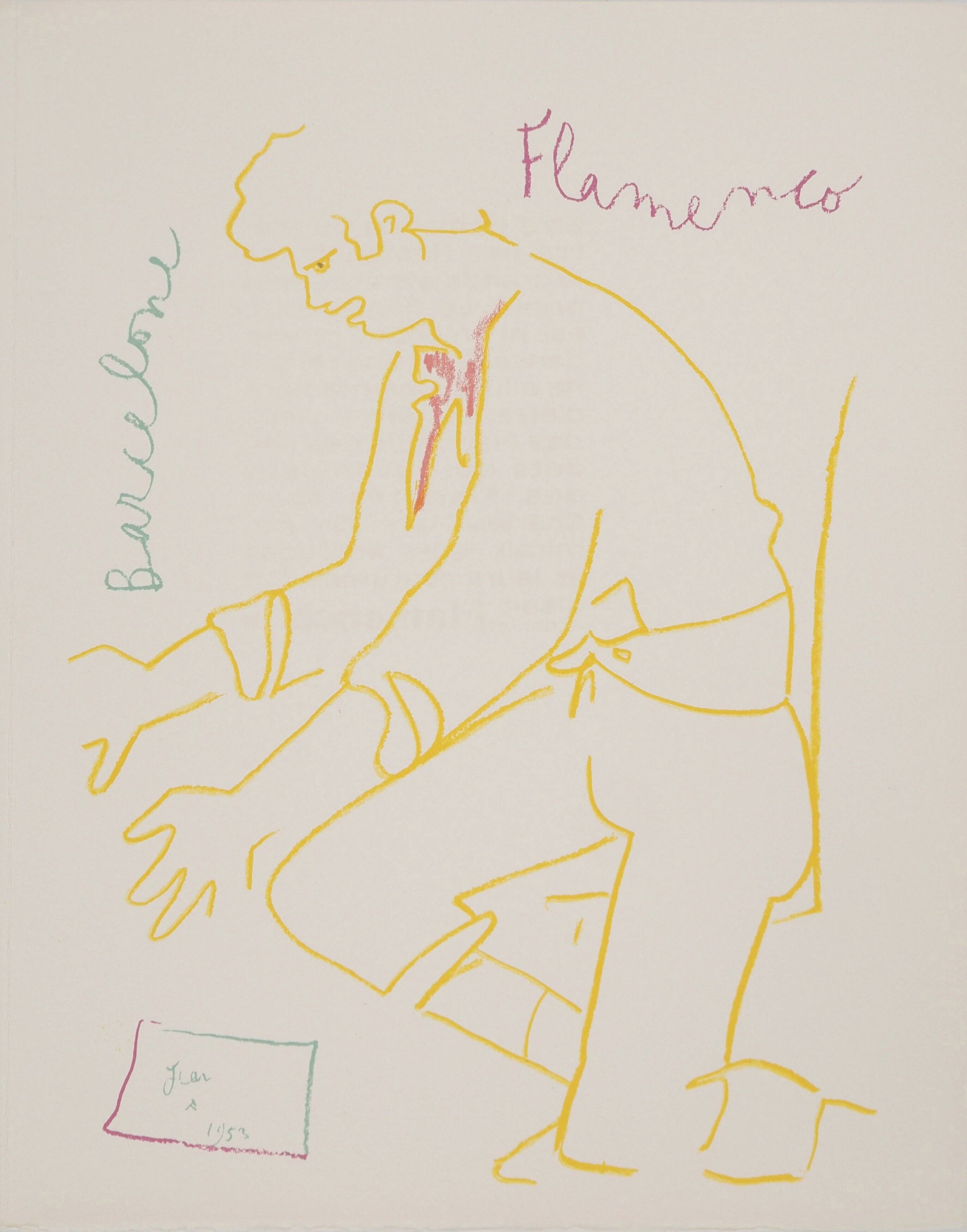 Jean Cocteau: Letter from Barcelona, original signed lithograph