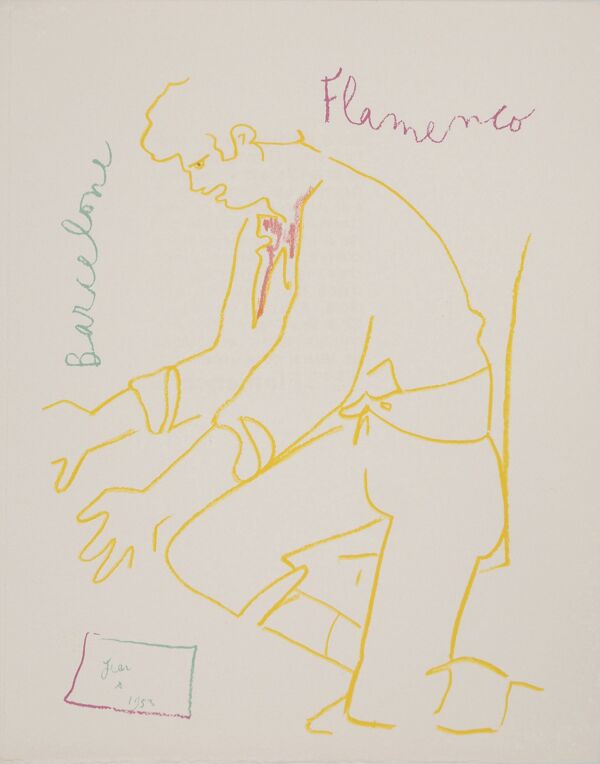 Jean Cocteau : Lettre de Barcelone, lithographie originale signée