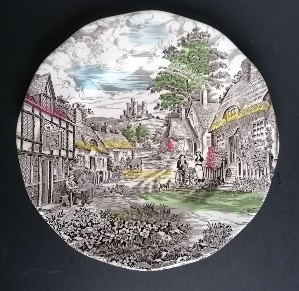 6 assiettes plates Wedgwood old English village
