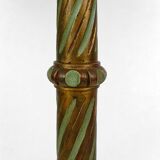 Floor lamp in gilded carved wood and pearly glass lampshade, Art Deco, France, Circa 1920