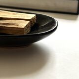 Black glazed ceramic catchall, 1950s design