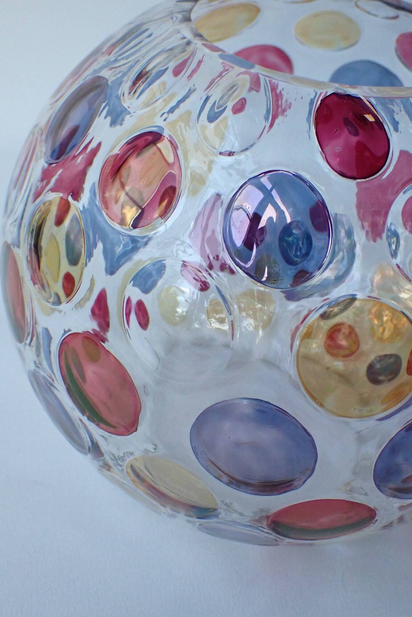 Vintage round vase - Bohemia 1960 - "Nemo" Borske Sklo by Max Kannegiesser