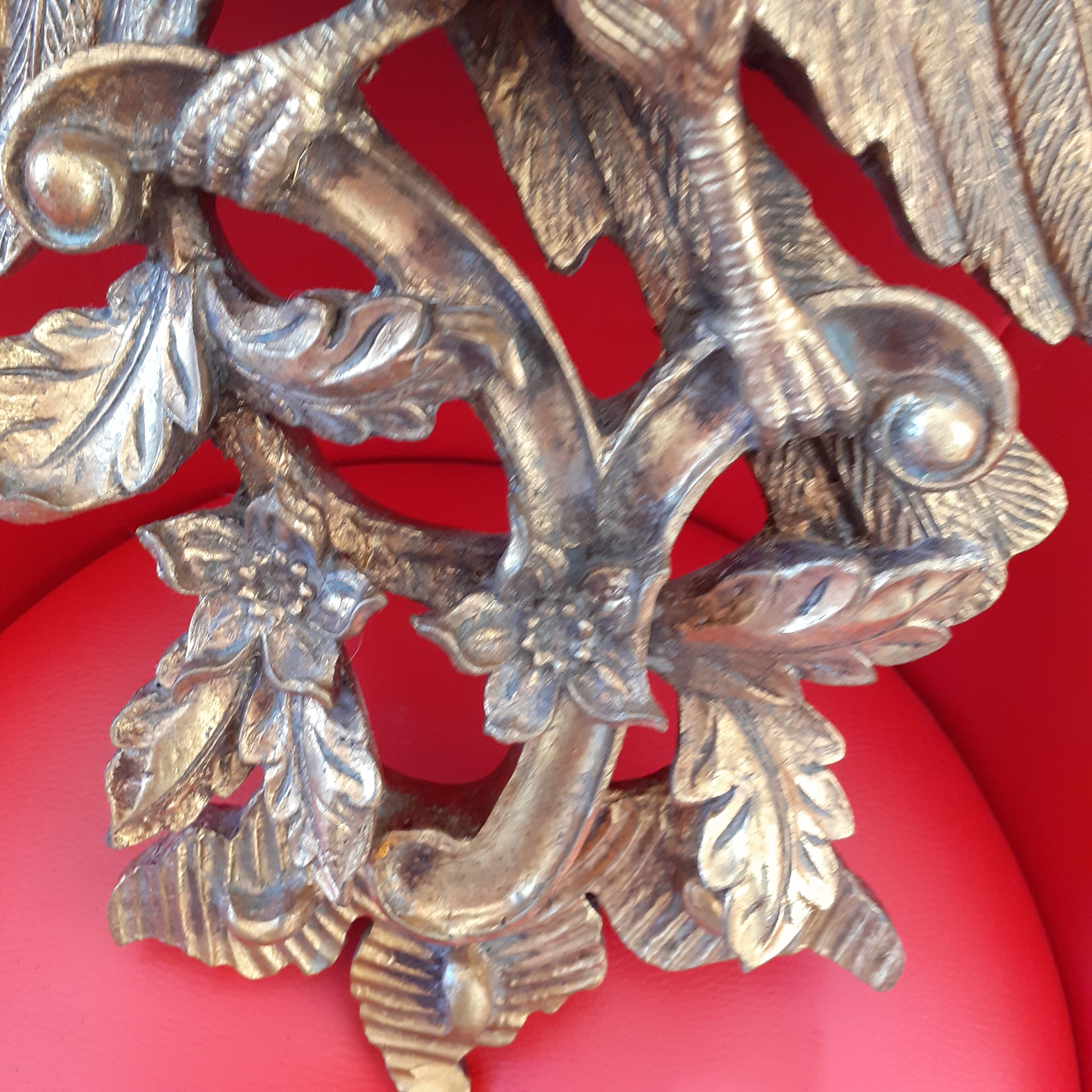 Golden wall shelf, eagle motif