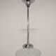 Suspension Art déco en verre de Clichy moucheté blanc, France vers 1920