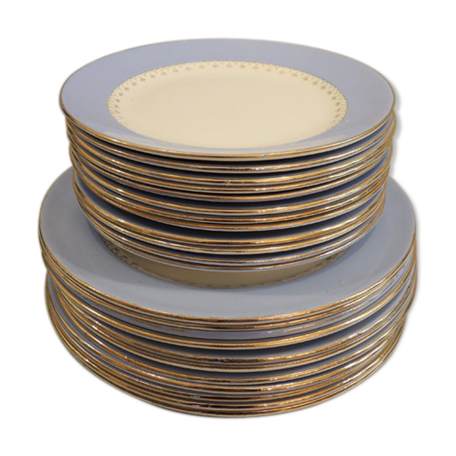 Former Dish Service In Blue Porcelain Lavender