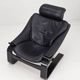 Kroken Armchair in Black Leather by Ake Fribytter for Roche Bobois