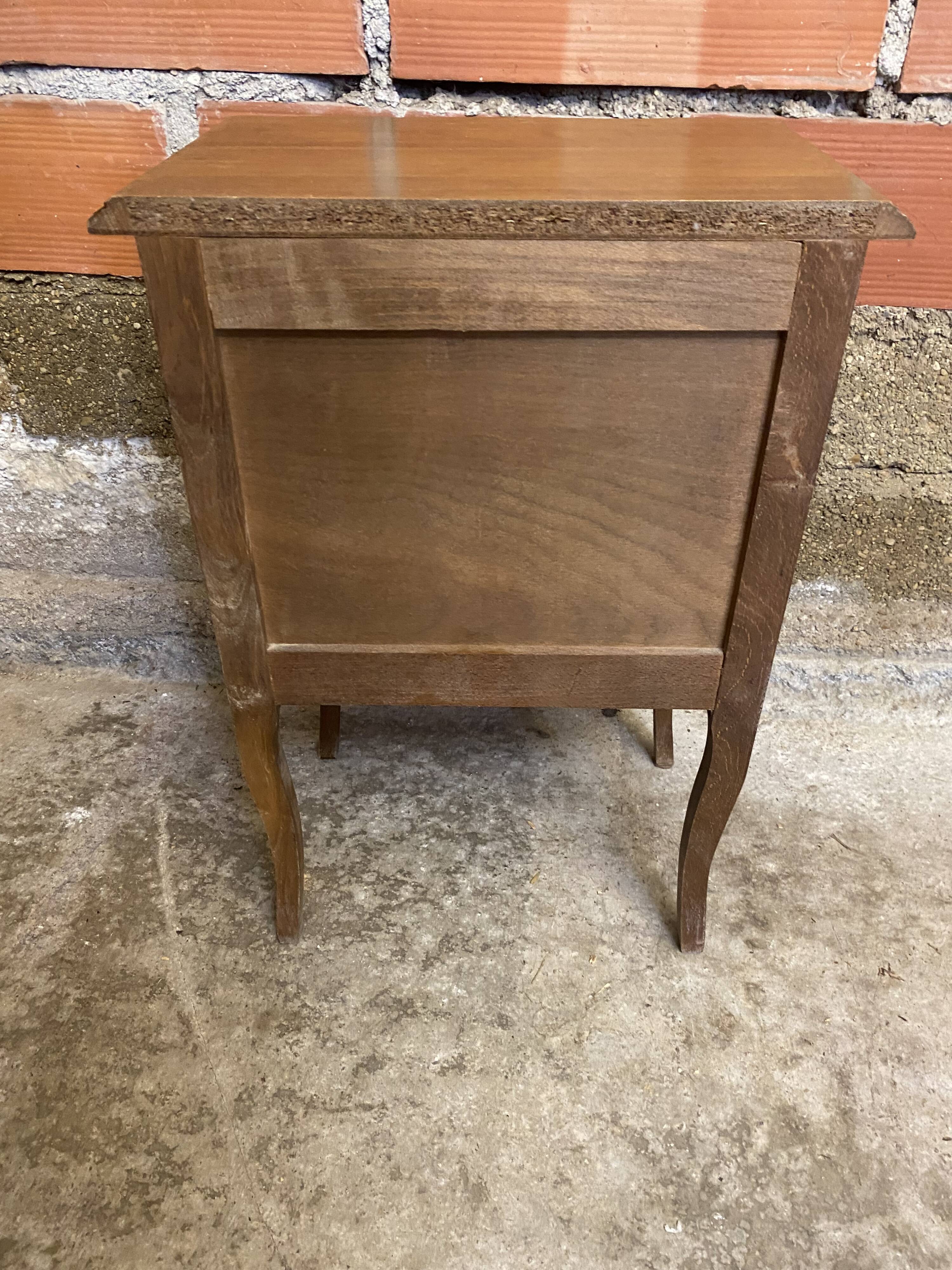 Chevet Table Nuit Style LOUIS XV Bois Tiroir + Case Vintage